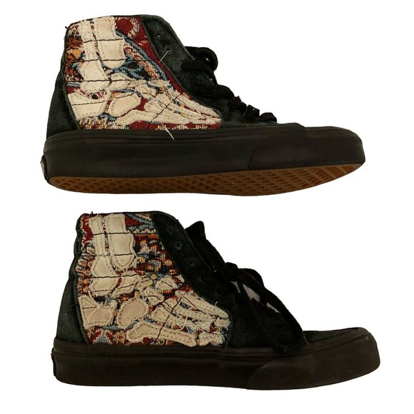 VANS Hazy Bones Sk8-Hi Black Grunge Tapestry Bone Cutout Shoes (M 3.5, W 5.0) - Picture 2 of 10